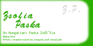 zsofia paska business card